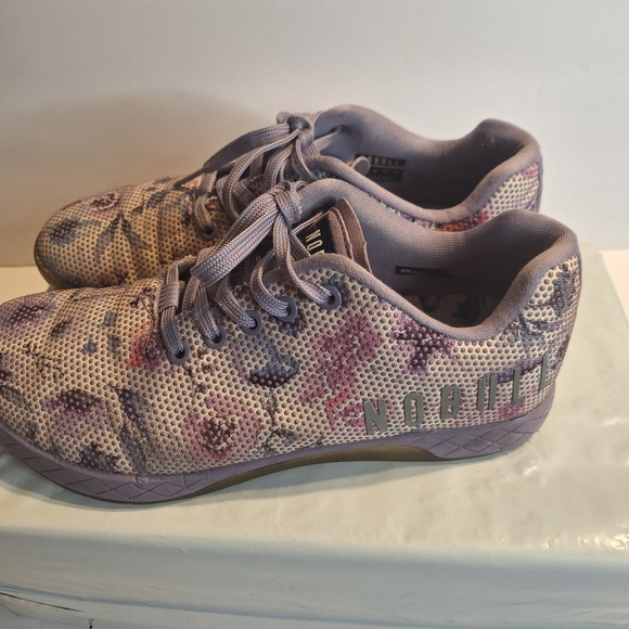 NOBULL Women's Floral Purple Sneakers Shoes. Size 8.5 - Picture 3 of 10